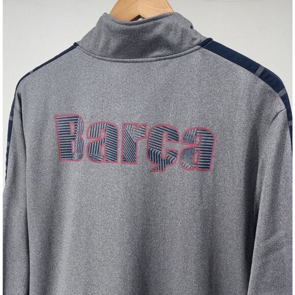 FC Barcelona Grey Warm Up Jacket Full Zip Men's Size XL Extra Large Soccer Mint - Picture 11 of 11